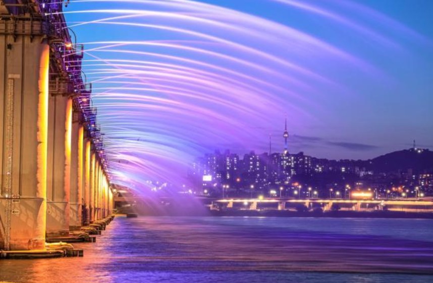 반포한강공원 달빛무지개분수 서울 야경 명소 외국인